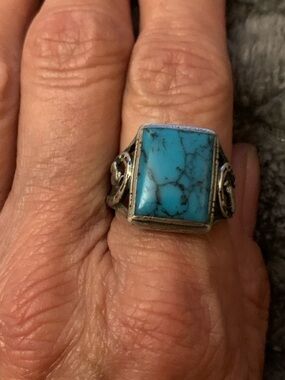 Unisex Turquoise Ring “Year of the Horse” 6.79 grams